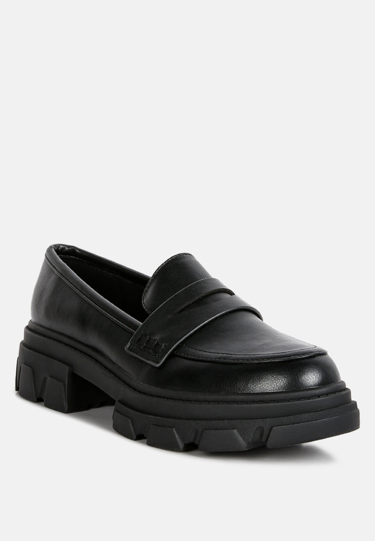 women wagon platform heel loafers#color_black
