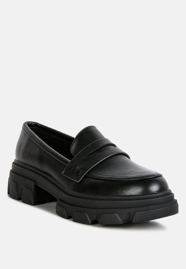 women wagon platform heel loafers#color_black