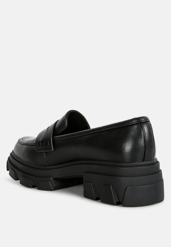 women wagon platform heel loafers#color_black