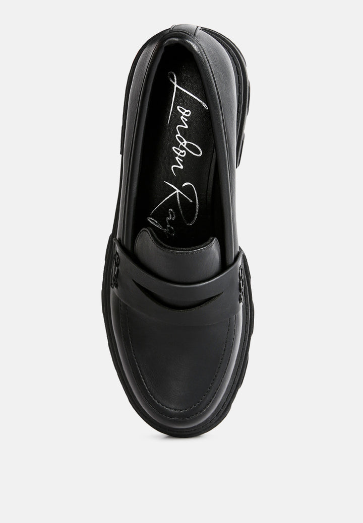 women wagon platform heel loafers#color_black
