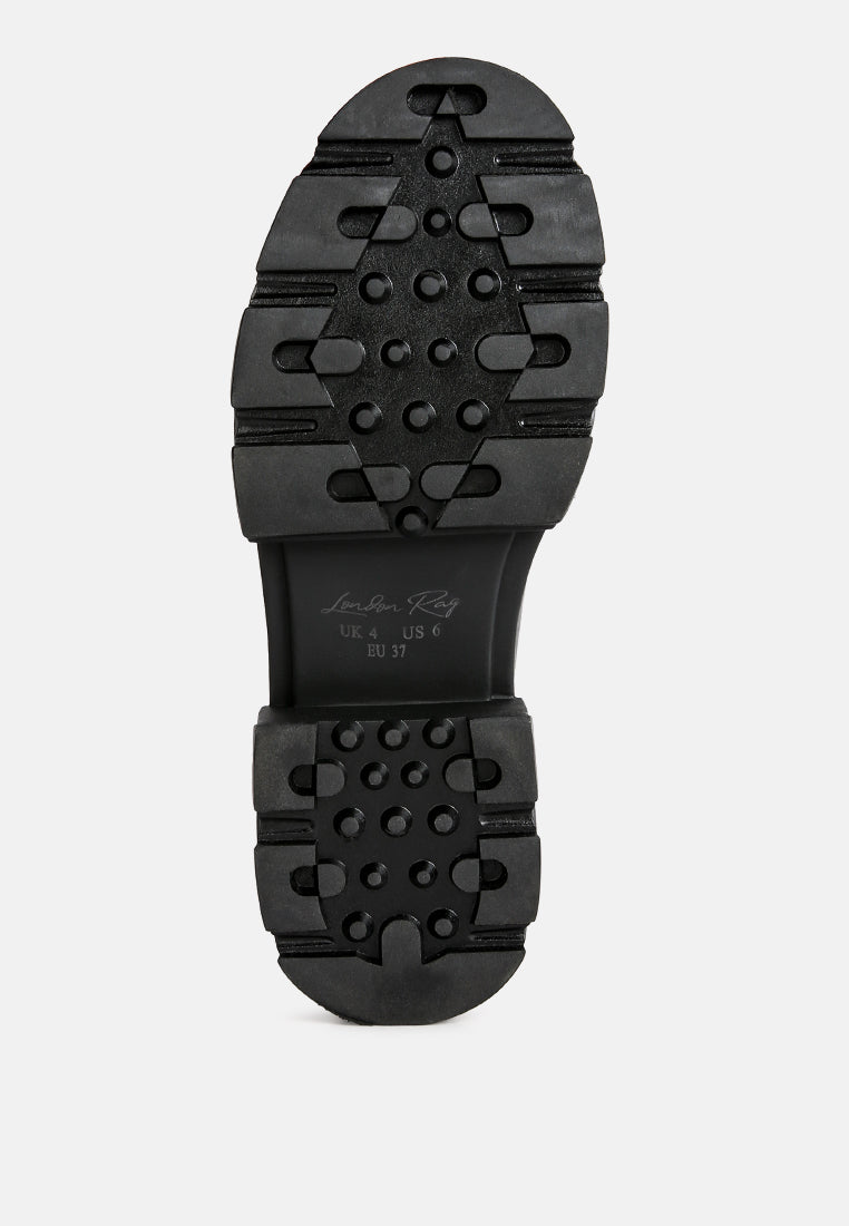 women wagon platform heel loafers#color_black