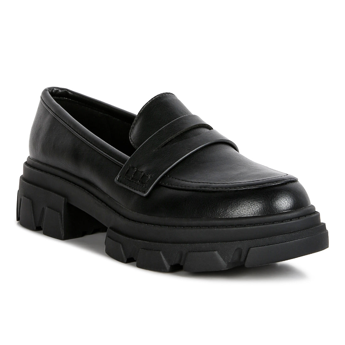 wagon platform heel loafers#color_black