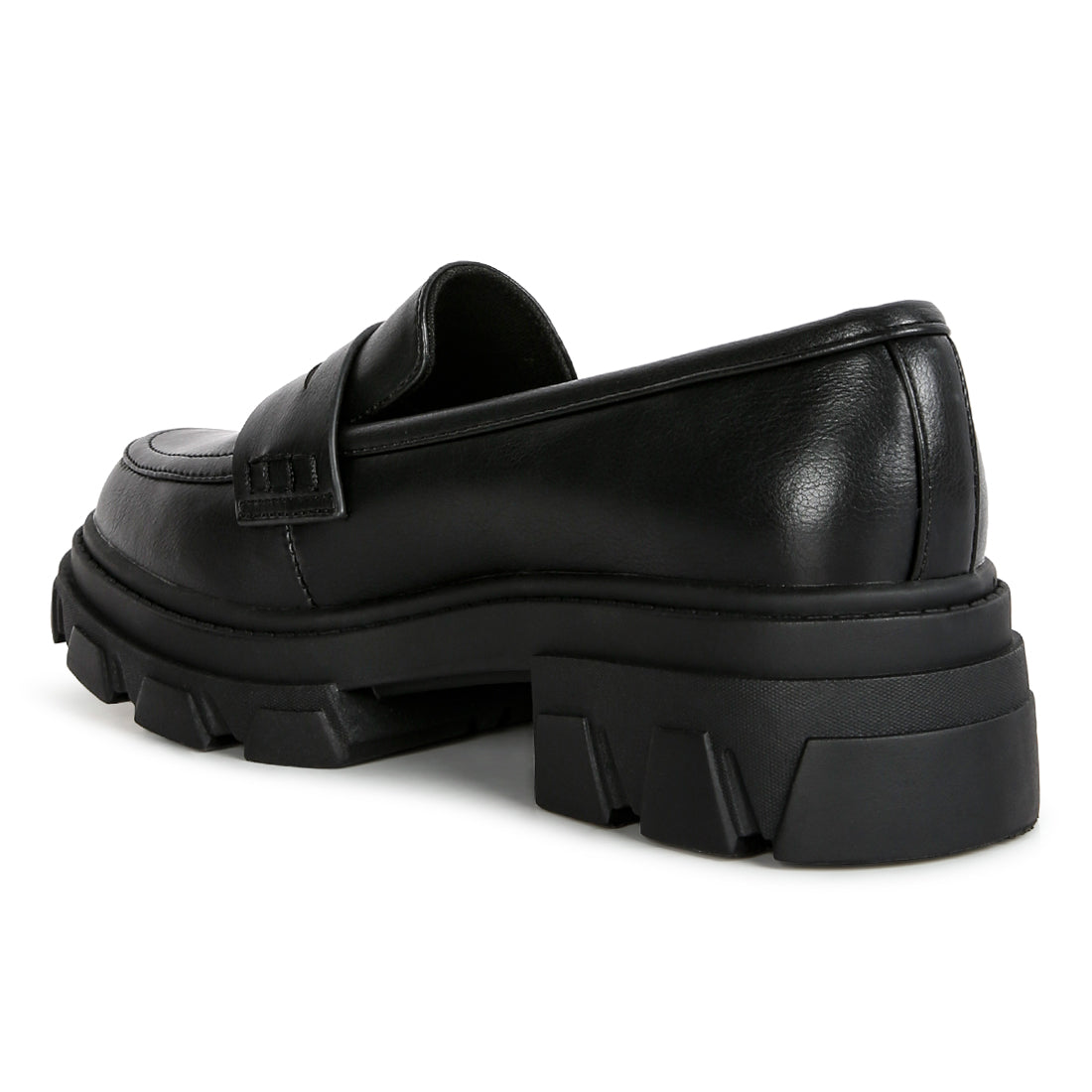wagon platform heel loafers#color_black