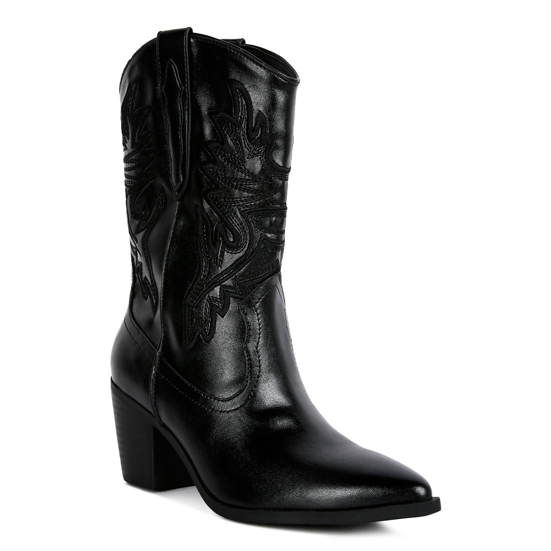 western cowboy ankle boot#color_black