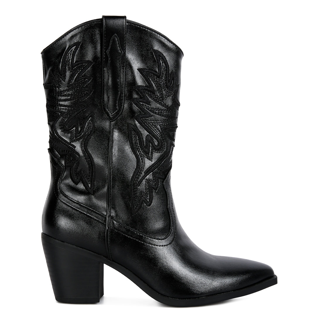 western cowboy ankle boot#color_black