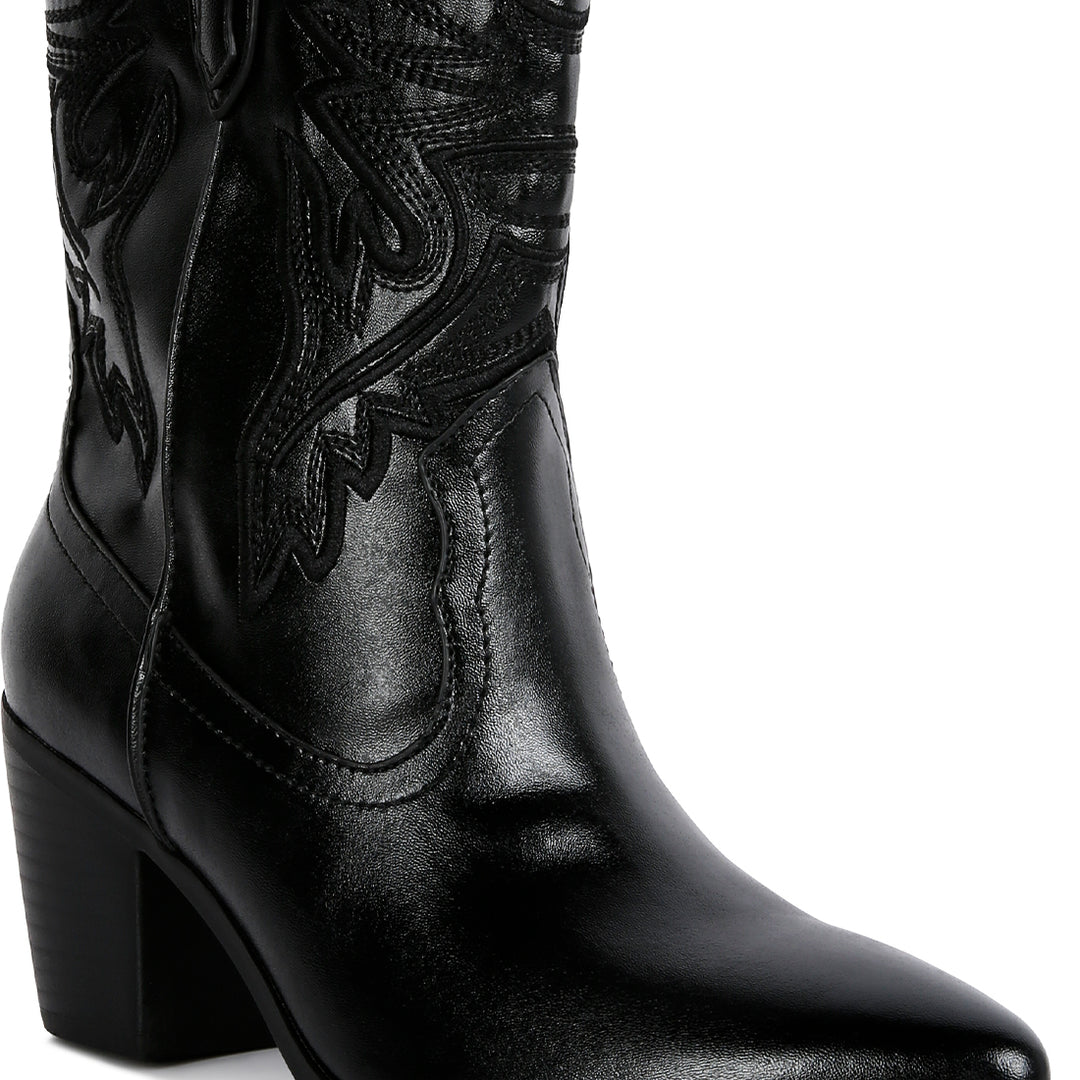 western cowboy ankle boot#color_black