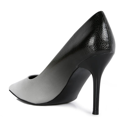 ombre mid heel pumps#color_black