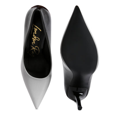 ombre mid heel pumps#color_black