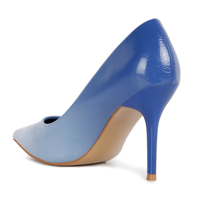 ombre mid heel pumps#color_blue