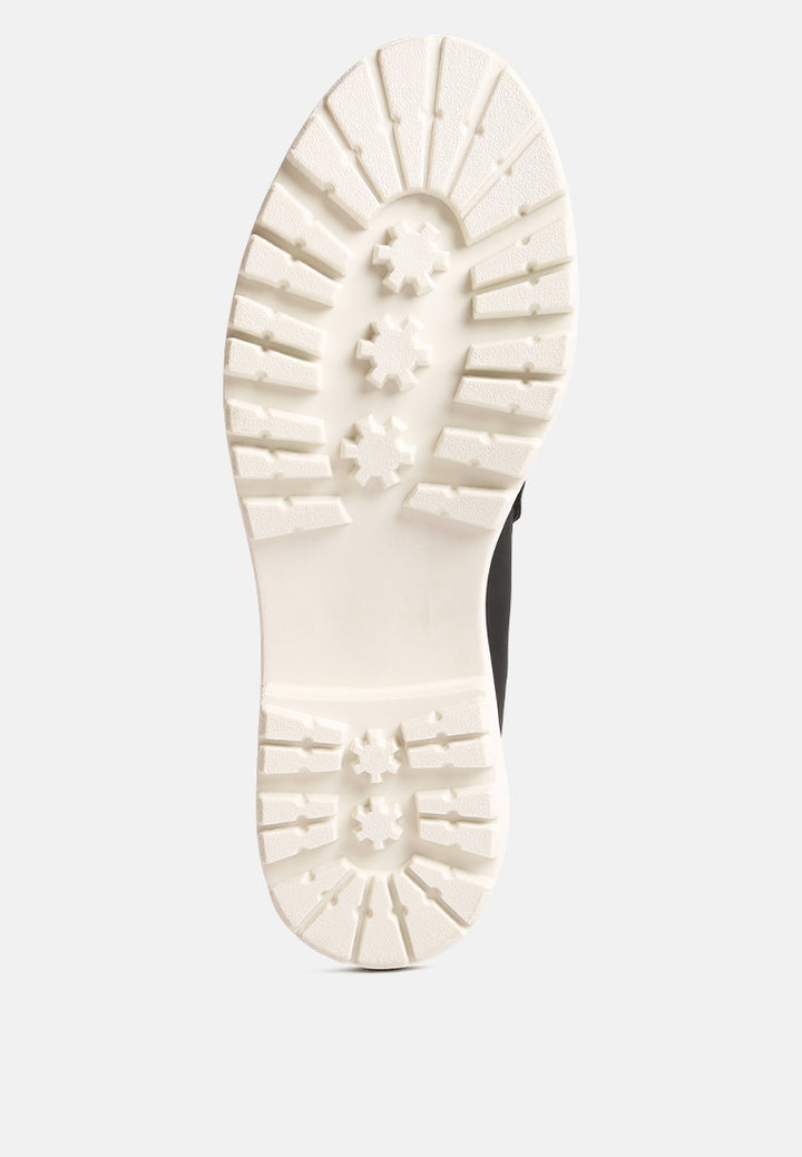 women semi casual lug loafer#color_black