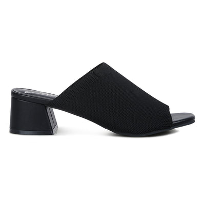 knitted round toe sandal#color_black