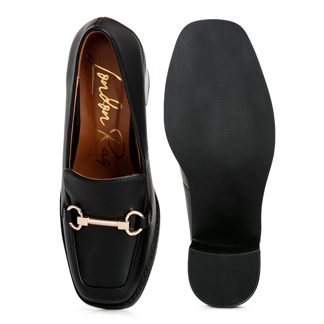 classic block heel loafers#color_black