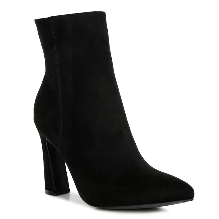 Black Block Heeled Ankle Boots