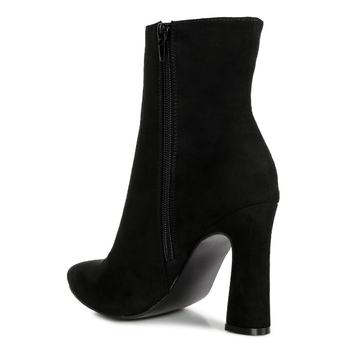 Black Block Heeled Ankle Boots