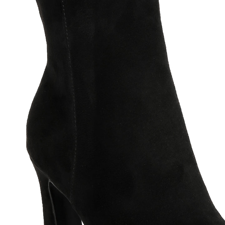 Black Block Heeled Ankle Boots