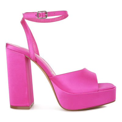 platform block heel sandals#color_pink