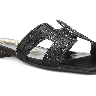 flat embellished sandals#color_black
