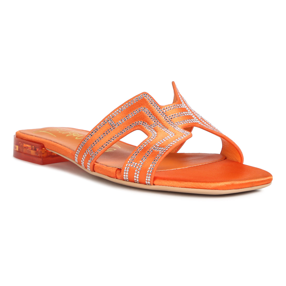 flat embellished sandals#color_orange