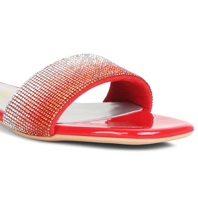 rhinestone slip on sandals#color_red