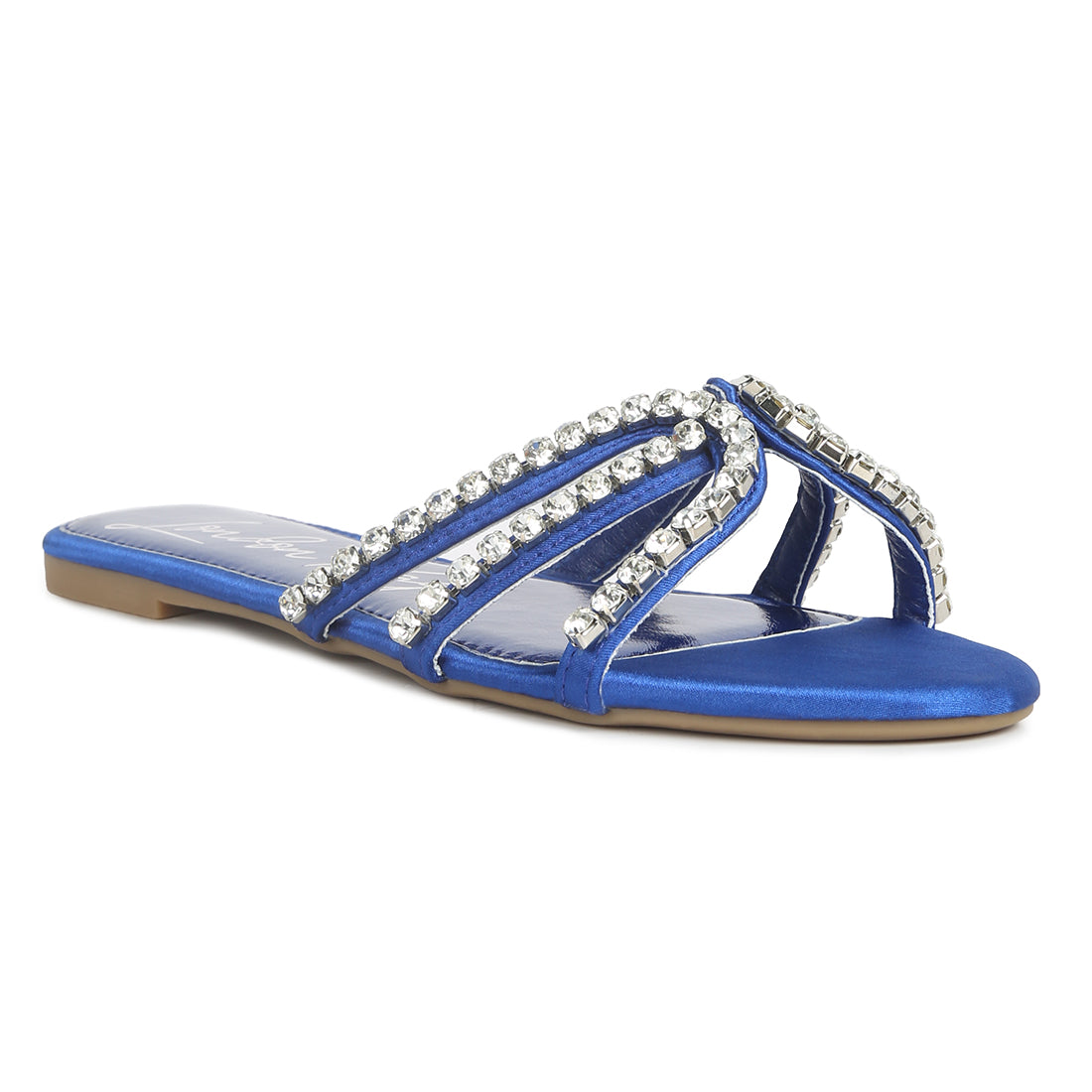 dimante strap flat sandals#color_blue