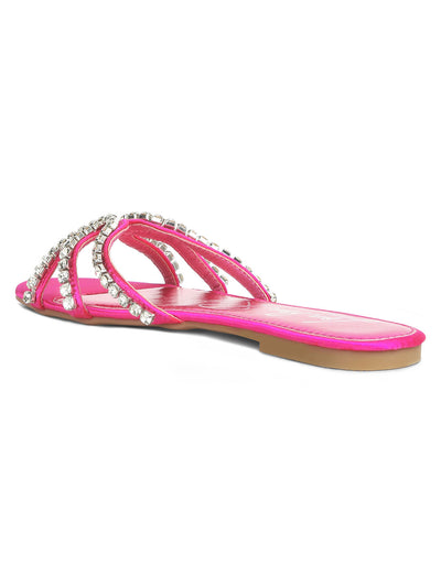 dimante strap flat sandals#color_fuchsia