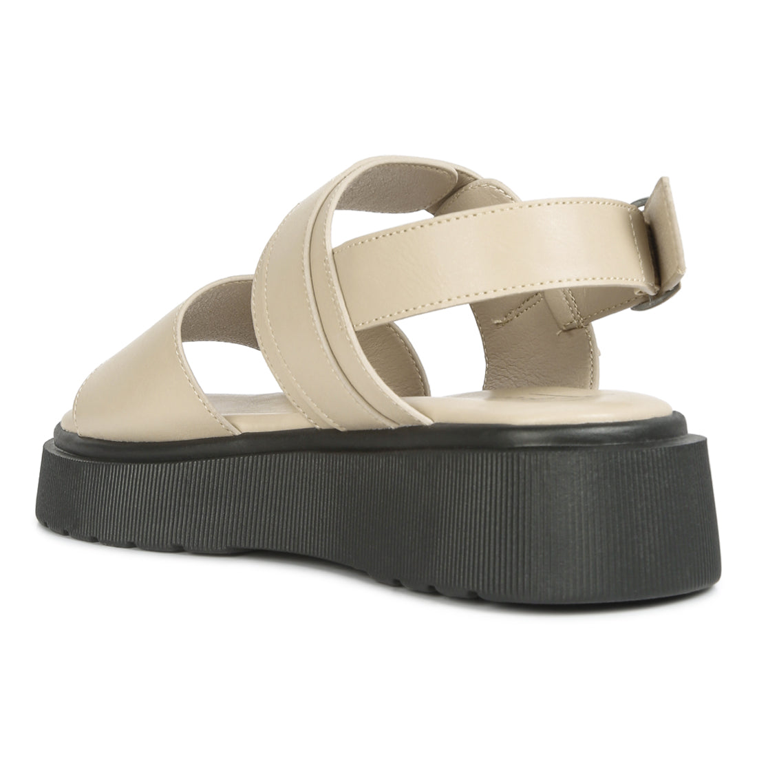 pin buckle platform sandals#color_beige