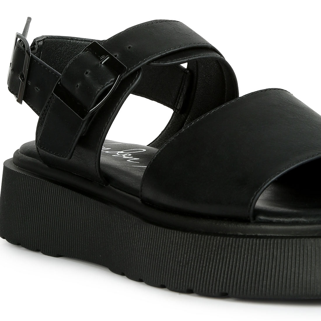 pin buckle platform sandals#color_black