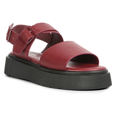 pin buckle platform sandals#color_burgundy