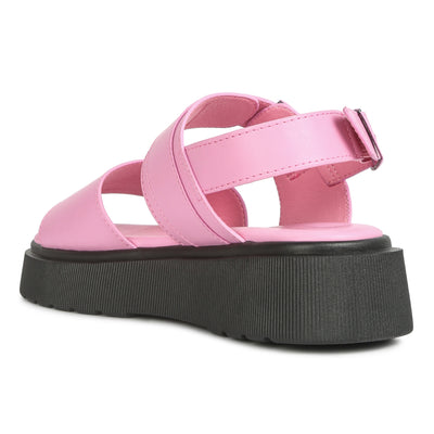 pin buckle platform sandals#color_pink
