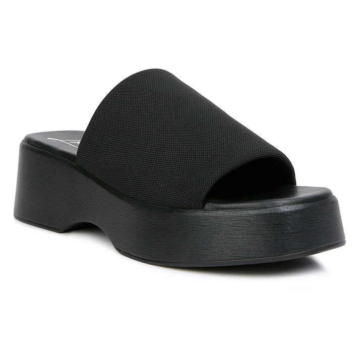 Black Casual Platform Sliders