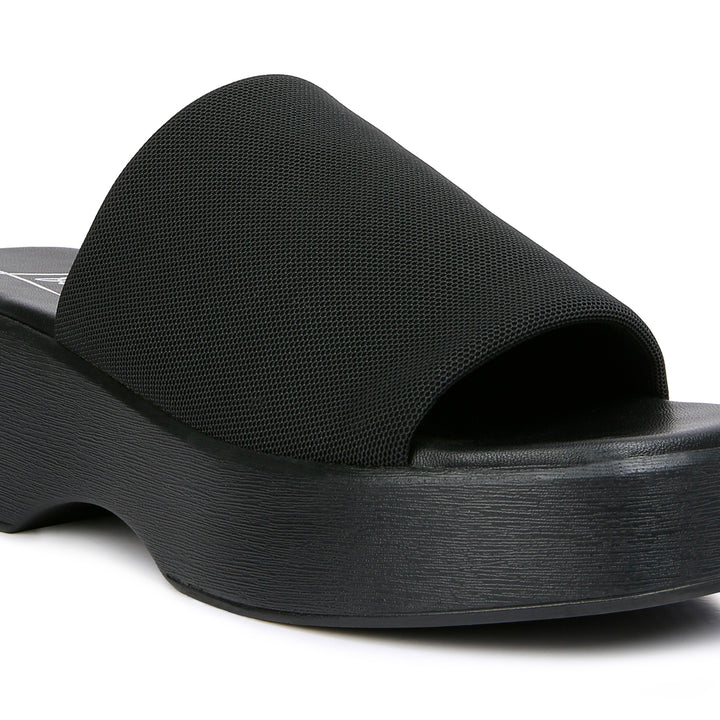 Black Casual Platform Sliders