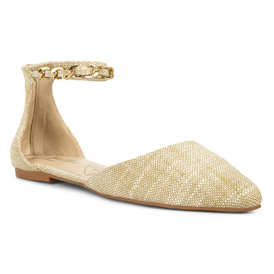 chain embellished flat sandal#color_beige
