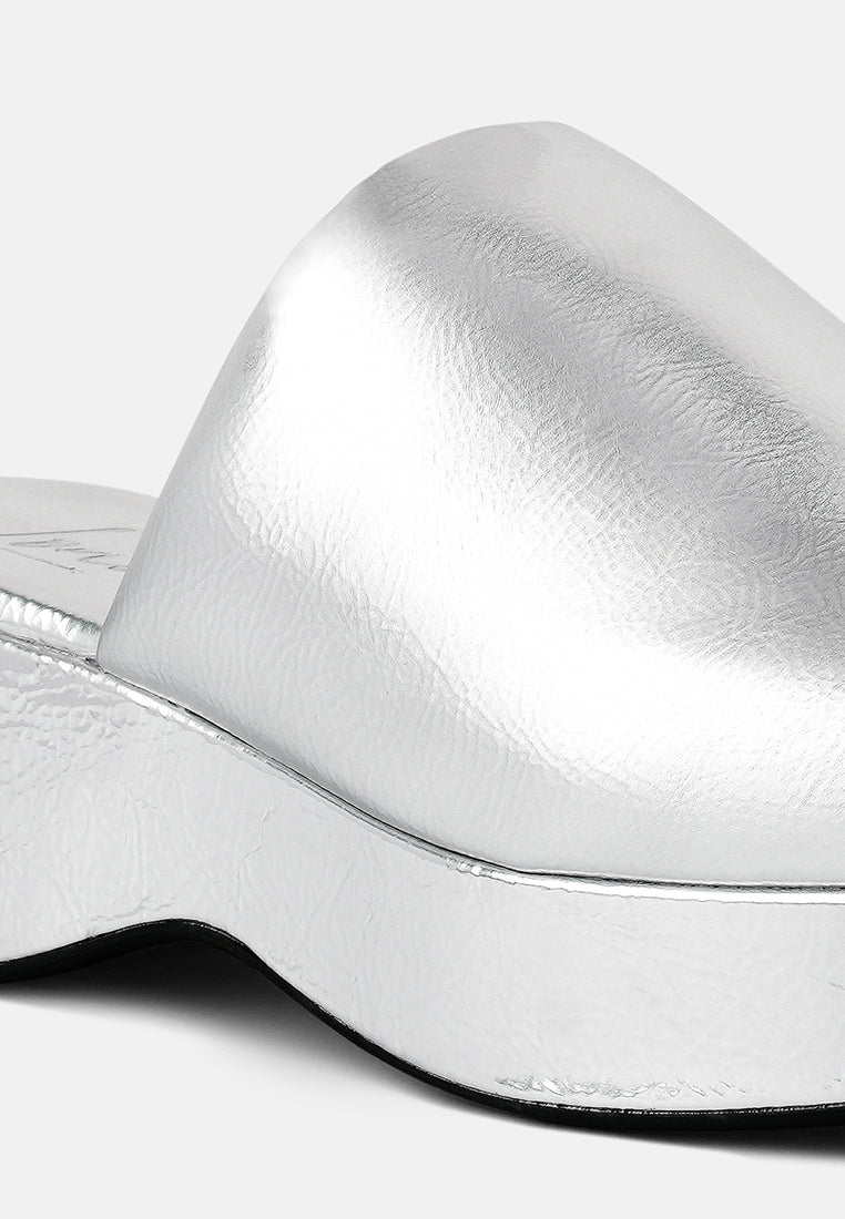 women olori solid platform slip on mules#color_silver