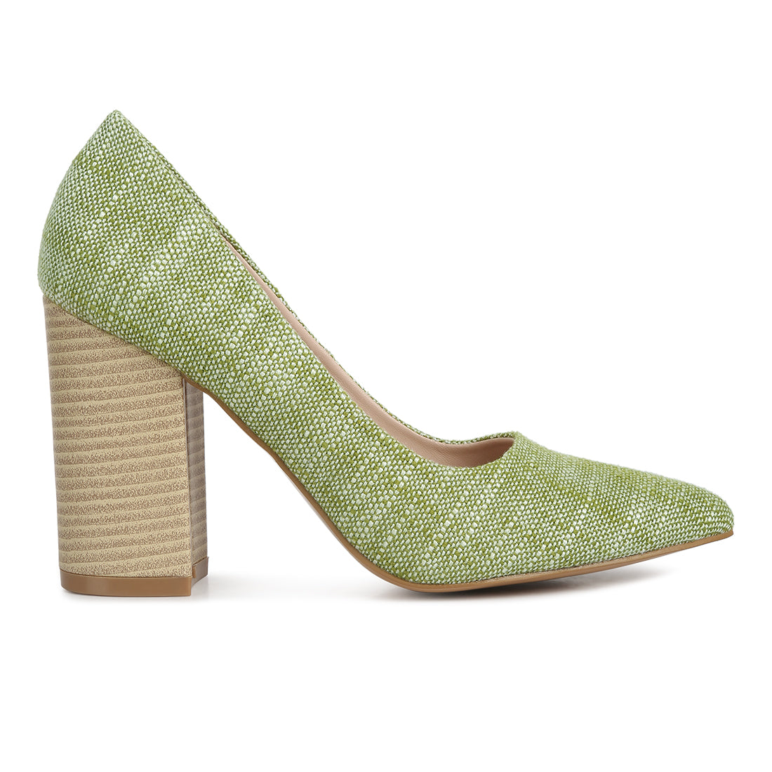 wide fit chic block heel pumps#color_green