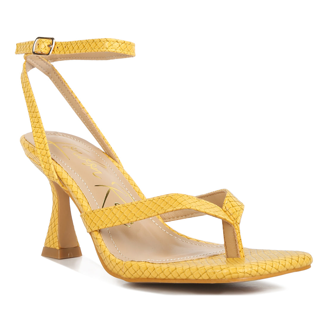 ankle strap thong sandals#color_yellow