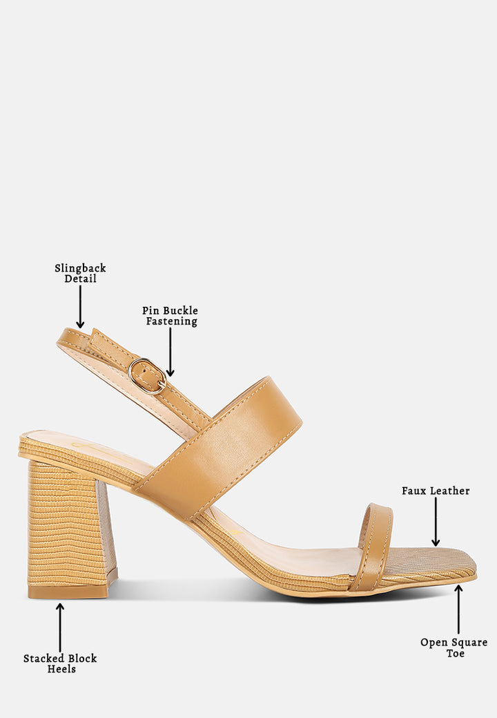 women elasticated gussets block heel sandals#color_tan