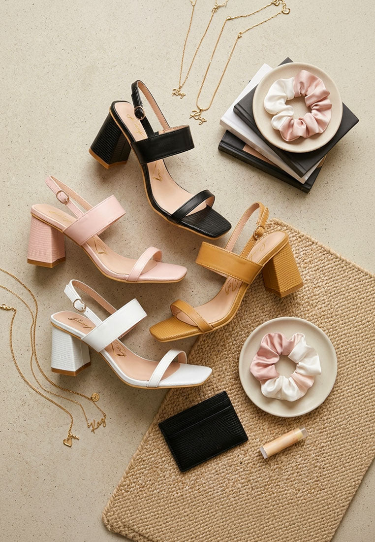women elasticated gussets block heel sandals#color_pink