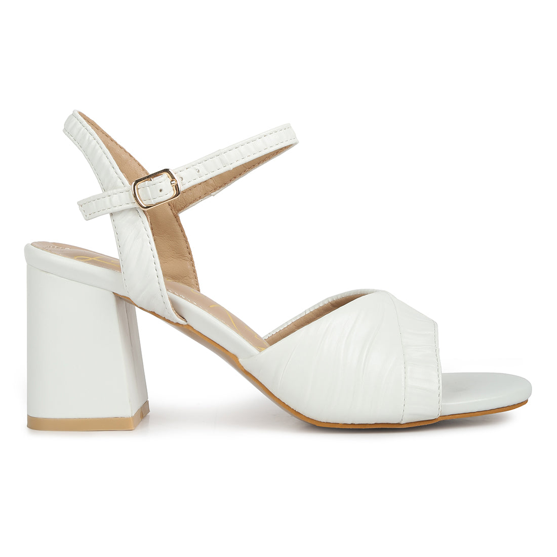 pleated strap block heel sandals#color_off-white