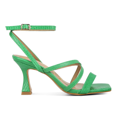 spool heel sandals#color_green
