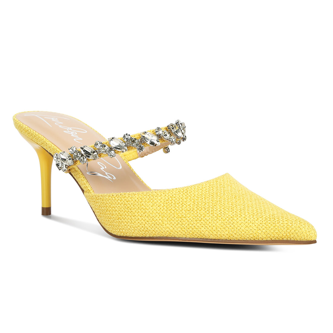 diamante stiletto sandals#color_yellow
