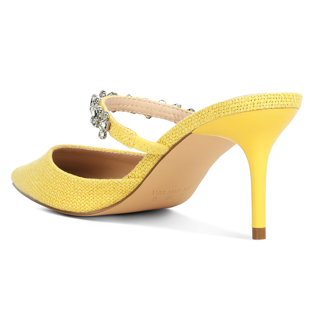 diamante stiletto sandals#color_yellow