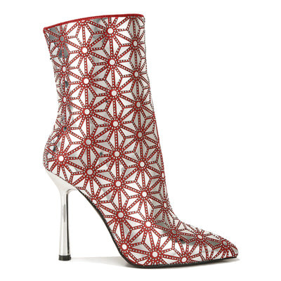 Mirror Embellished High Ankle Boots#color_red