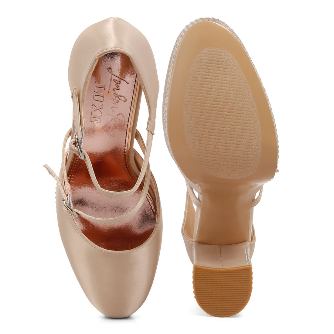 rhinestones embellished platform mary jane sandals#color_beige