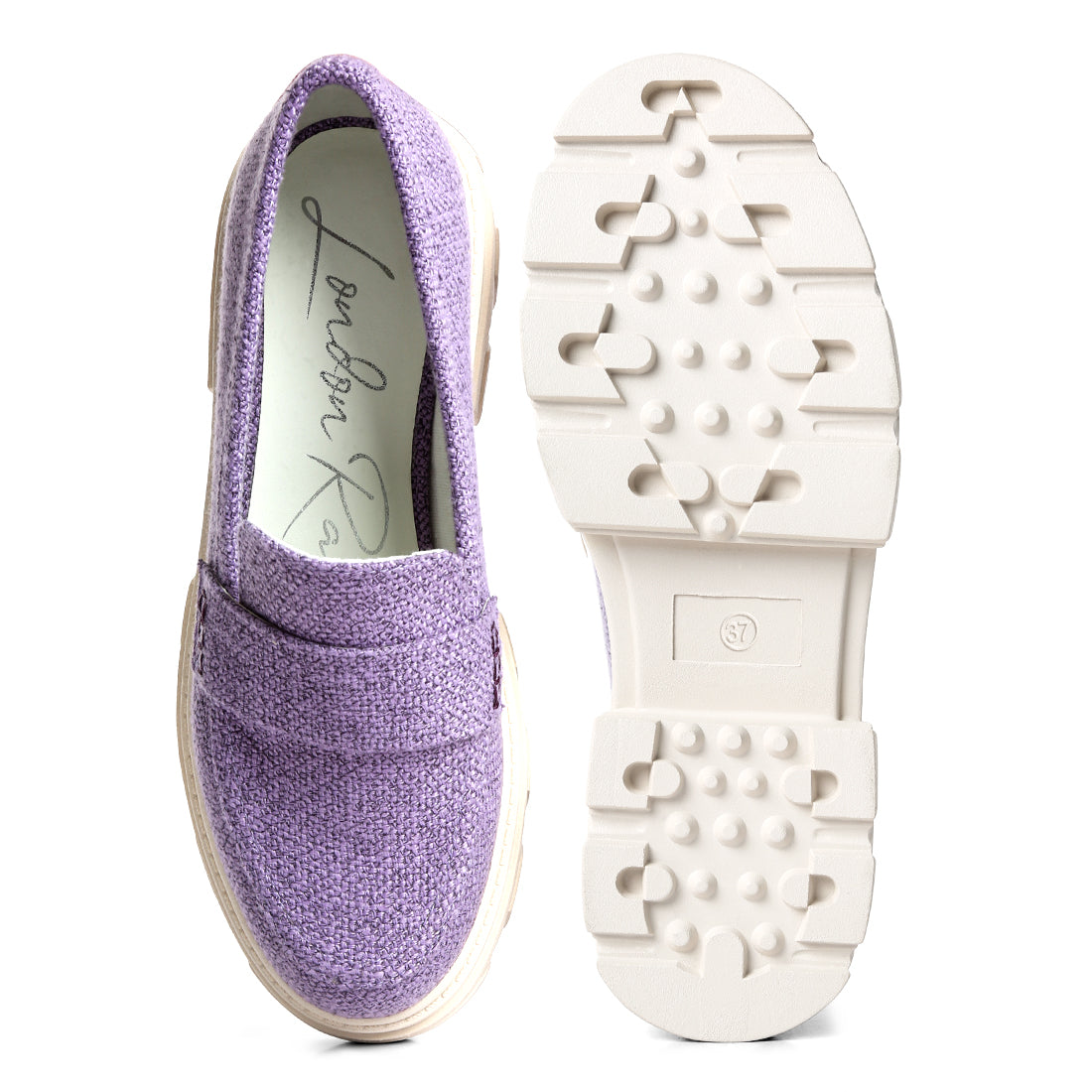 chunky lug sole loafers#color_lilac