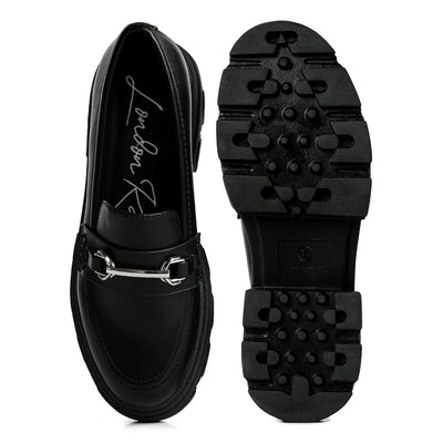 embellished chunky platform loafers#color_black