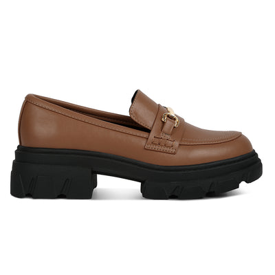 embellished chunky platform loafers#color_tan