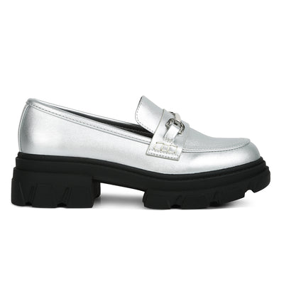 darlina metallic platform loafers#color_silver