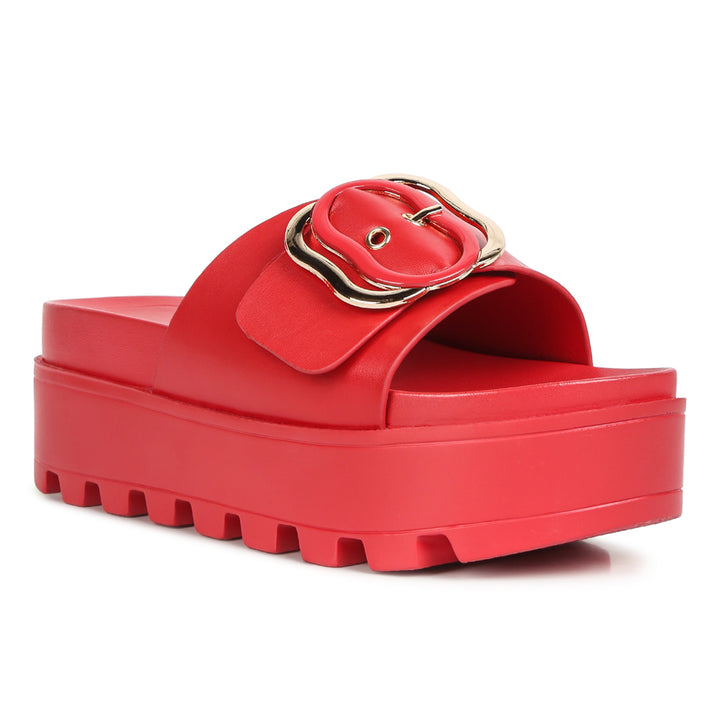 lug sole flatform sliders#color_red