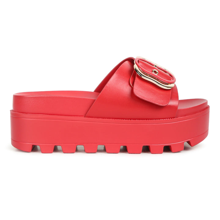 lug sole flatform sliders#color_red