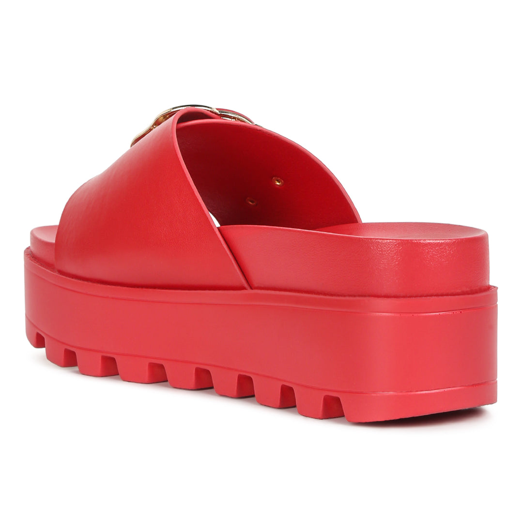 lug sole flatform sliders#color_red